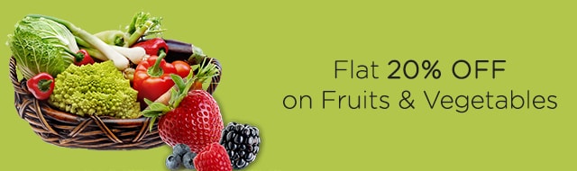 Flat 20%Off on Fruits & Vegetables